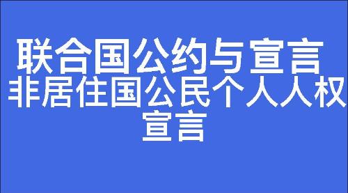 非居住国公民个人人权宣言