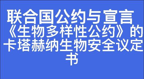 《生物多样性公约》的卡塔赫纳生物安全议定书