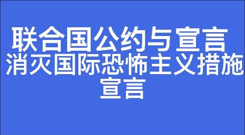 消灭国际恐怖主义措施宣言